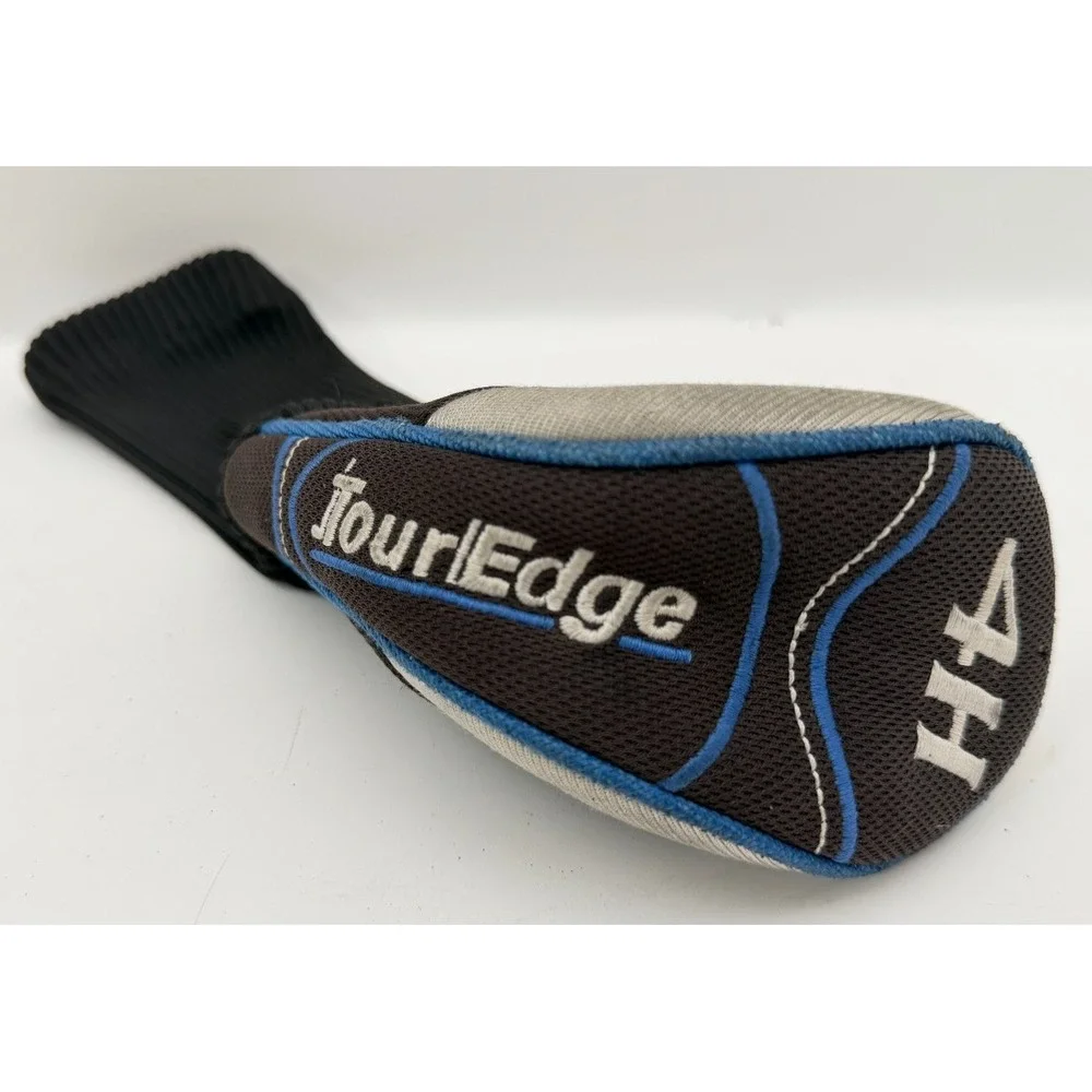 Tour Edge HP25 4 Hybrid Golf Club Headcover Black Silver Blue Trim 4H Knit Sock